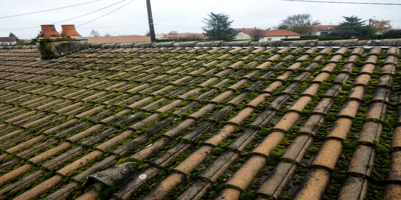 Nettoyage de toiture à Montereau-Fault-Yonne — avant (chantier 2)
